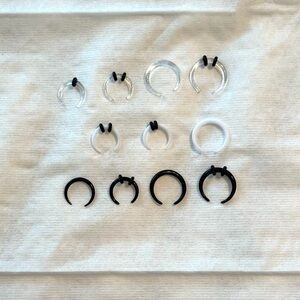 Lot of Various Sized Plastic Nose Rings